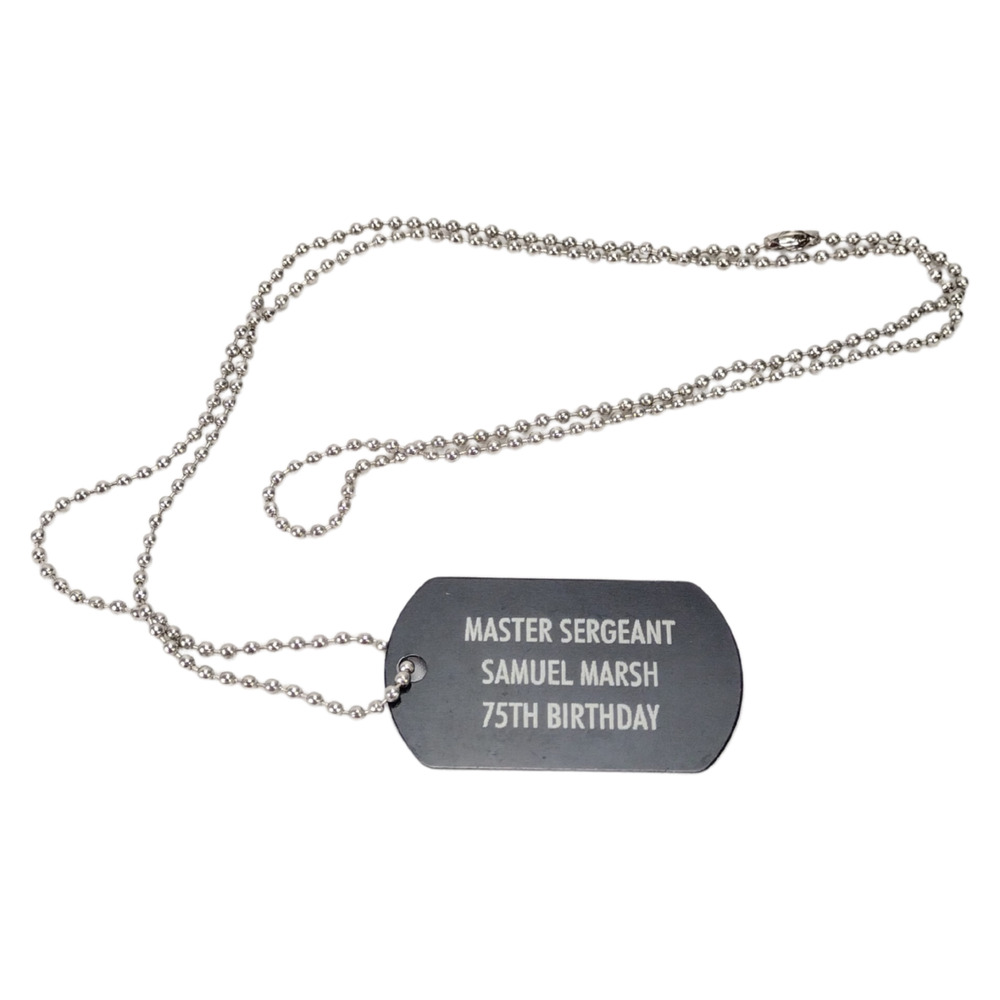 Master Sergeant Samuel Marsh 75th Birthday Engraved Dog Tag